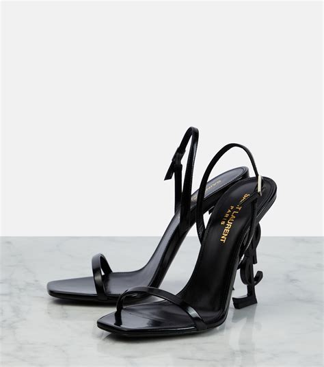 Sandales Opyum 110 en cuir verni en noir – Saint Laurent